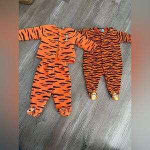 VTG Y2K Pooh 2000 Disney Tigger Sleeper Footie PAJAMA Outfit Set Baby 3/6 Months